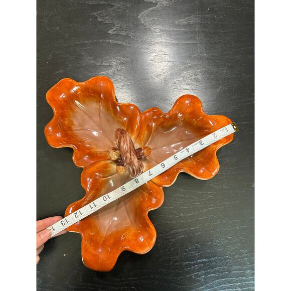 Bombay- Ceramic- Brown- Forest- Acorn Leaf Center tri compartment Tablewear - Picture 2 of 5